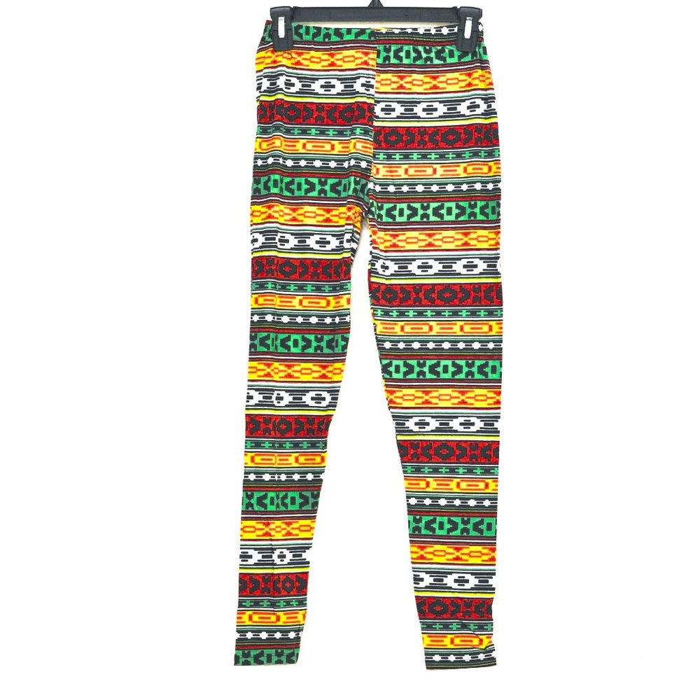 M U.S.A. Aztec Printed Design Junior's Legging One Size